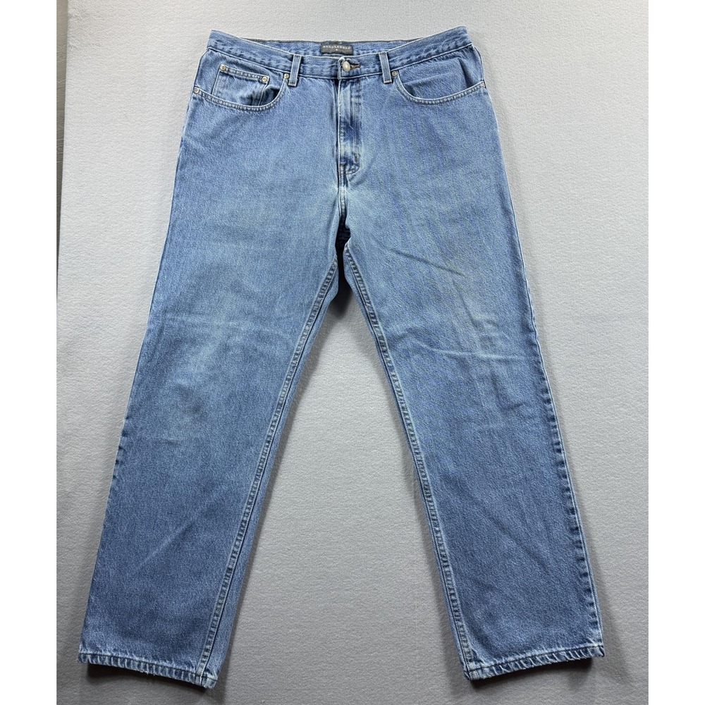 Saddlebred Jeans Mens 38x32 (Fit 36x30) Light Wash Classic Fit Straight Denim